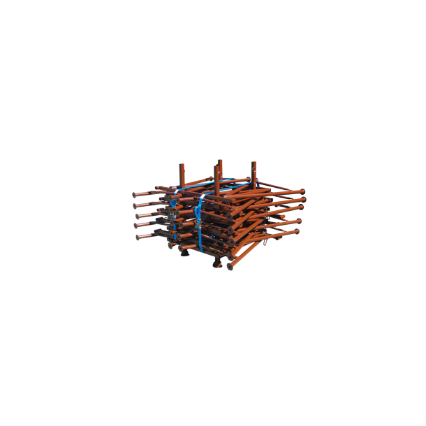 SET | with 10 folding scaffold trestles | with stacking pallet (part-no. 50141) and two lashing straps (part-no. 50351-4)